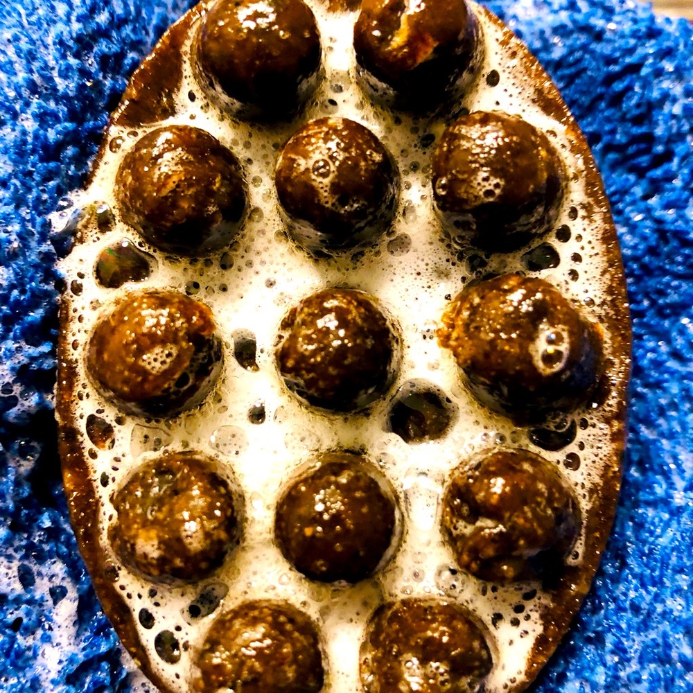 African black soap luffa massage bar